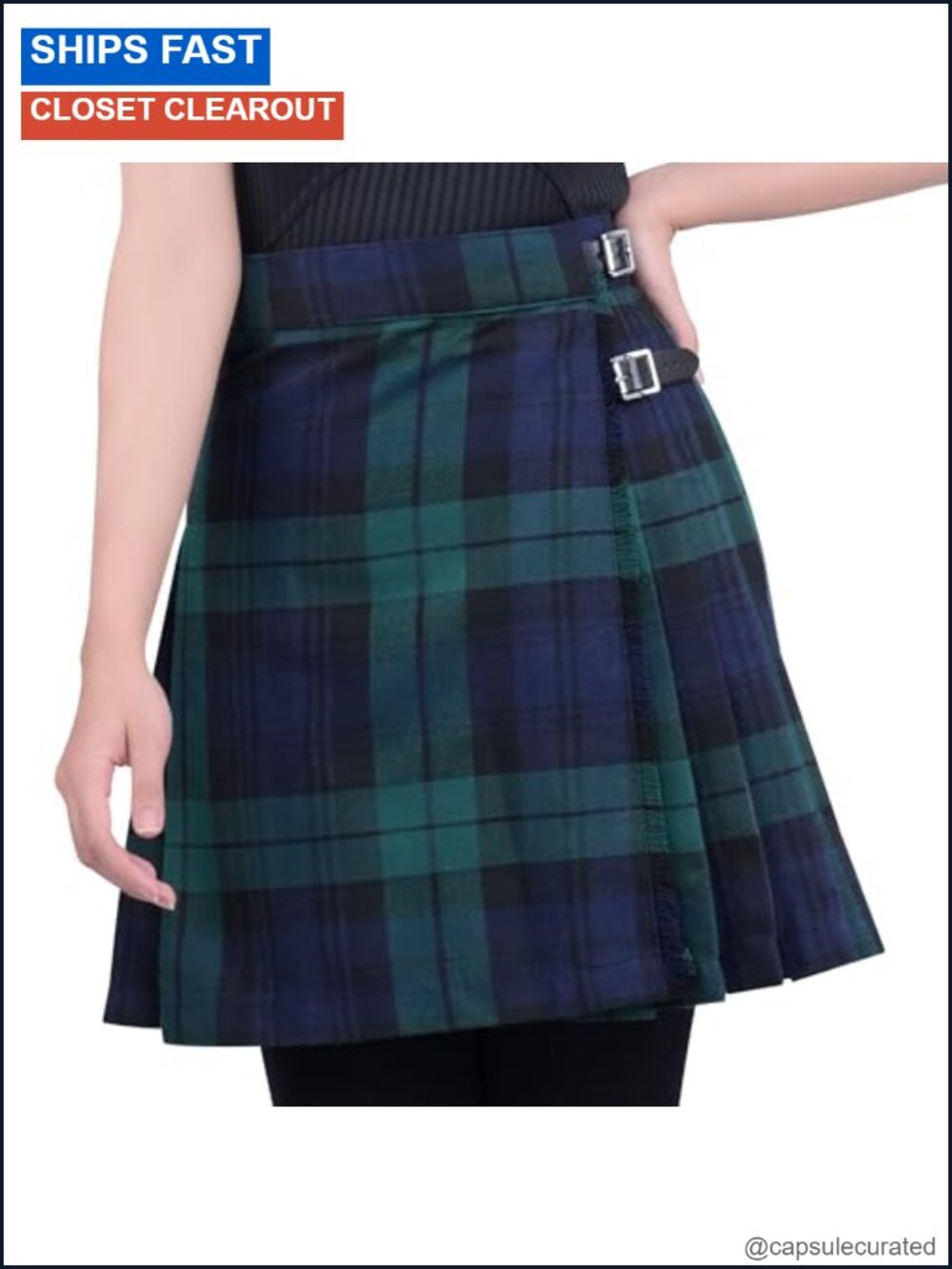 Women's Traditional Scottish Tartan Pleated Kilt Adjustable Fit